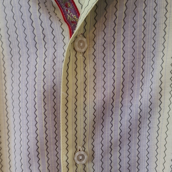 Robert Graham Striped Long Sleeved Cuffed Shirt XL ECU - Picture 6 of 9